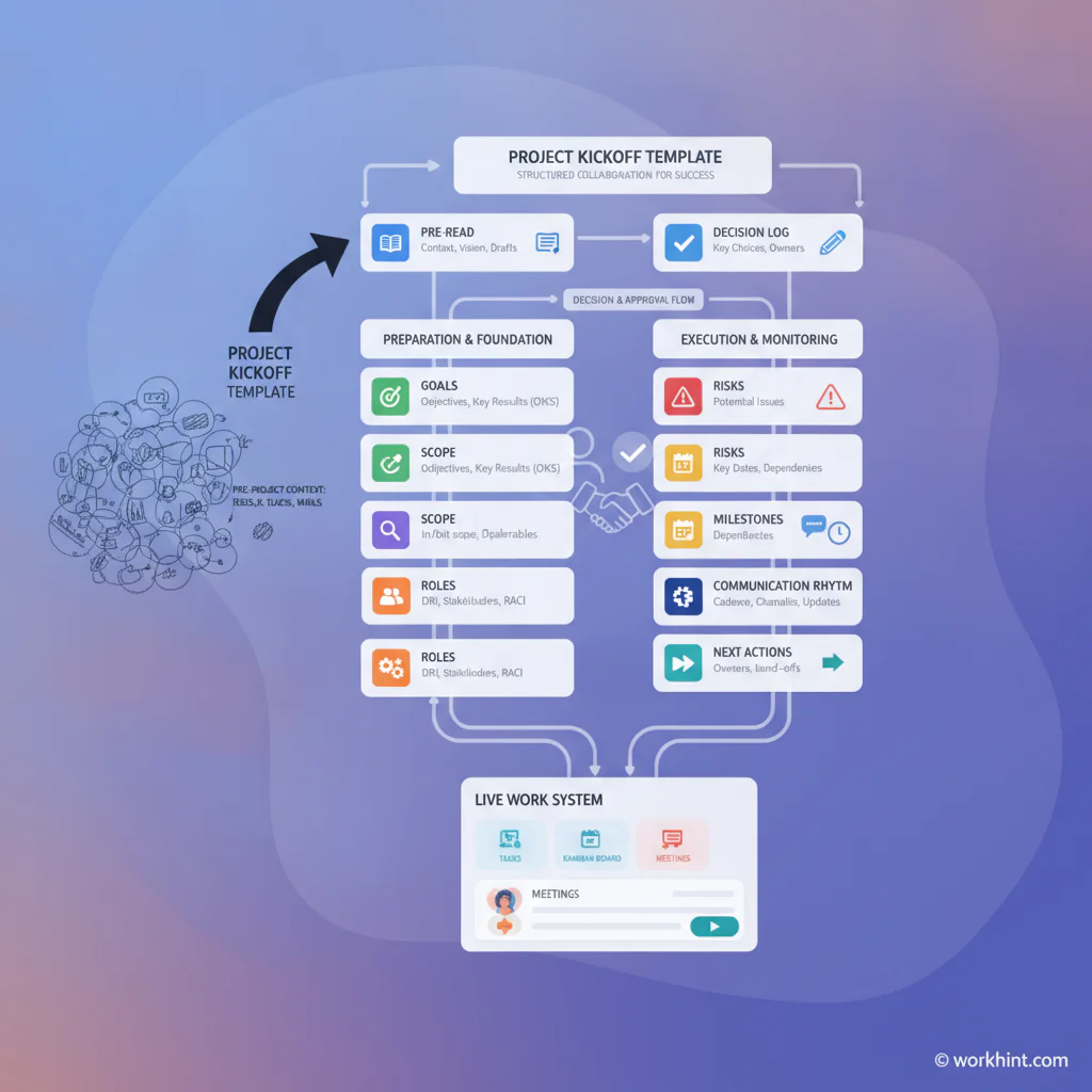 Project kickoff template workflow and anatomy visual