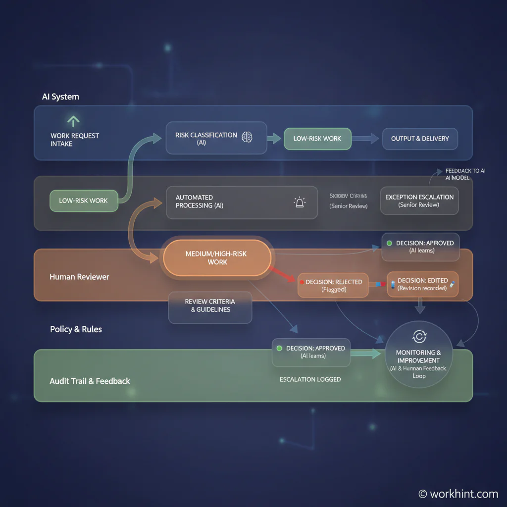 Human-in-the-loop AI workflow diagram