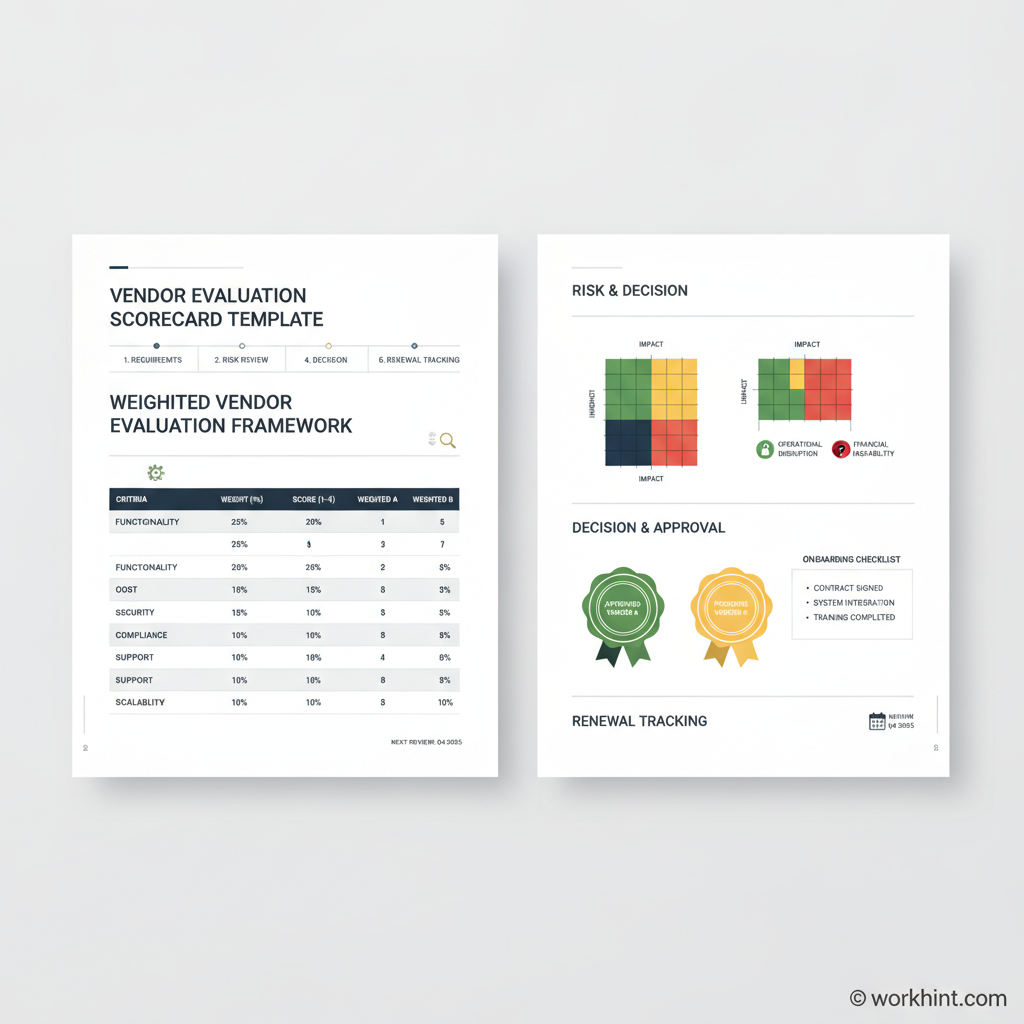 Vendor evaluation scorecard workflow visual