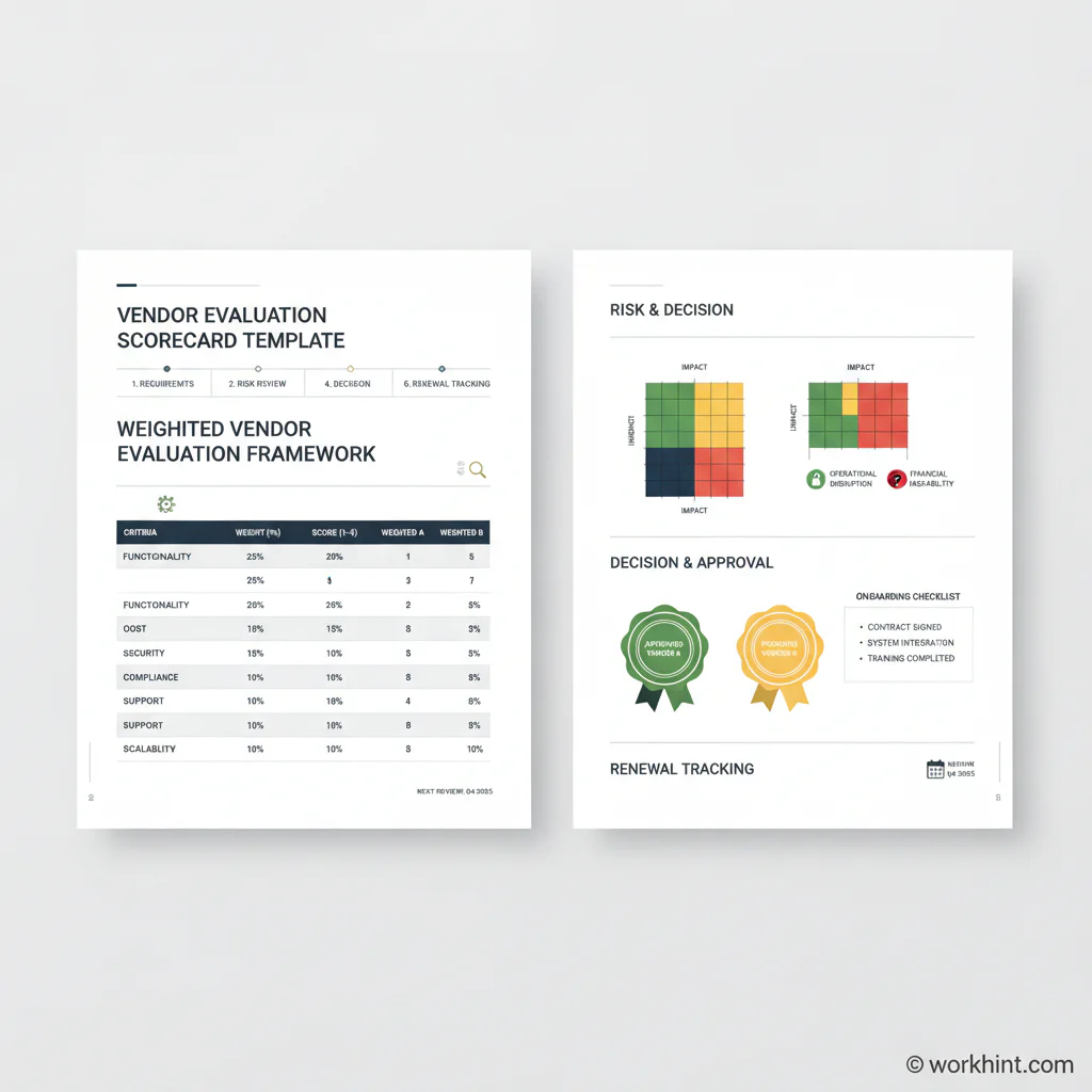 Vendor evaluation scorecard workflow visual