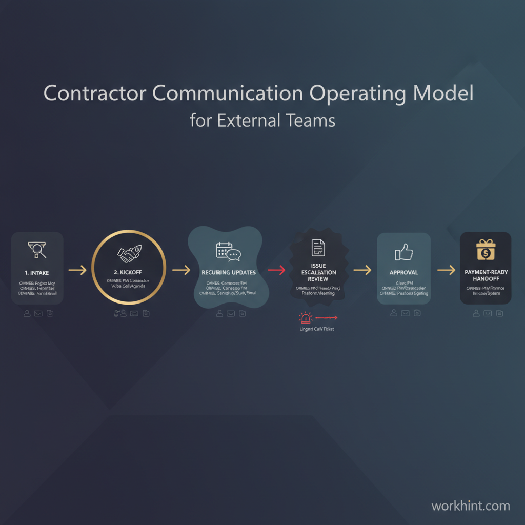 Contractor communication plan workflow map