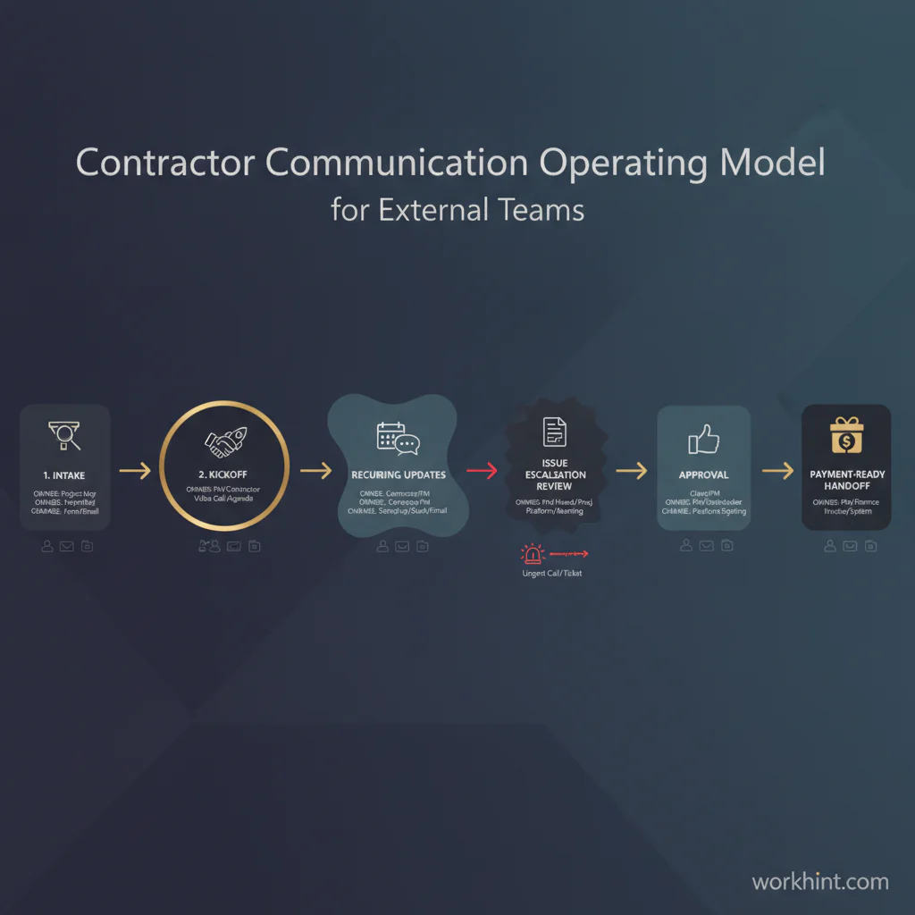 Contractor communication plan workflow map
