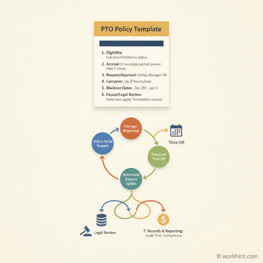 PTO policy template anatomy infographic