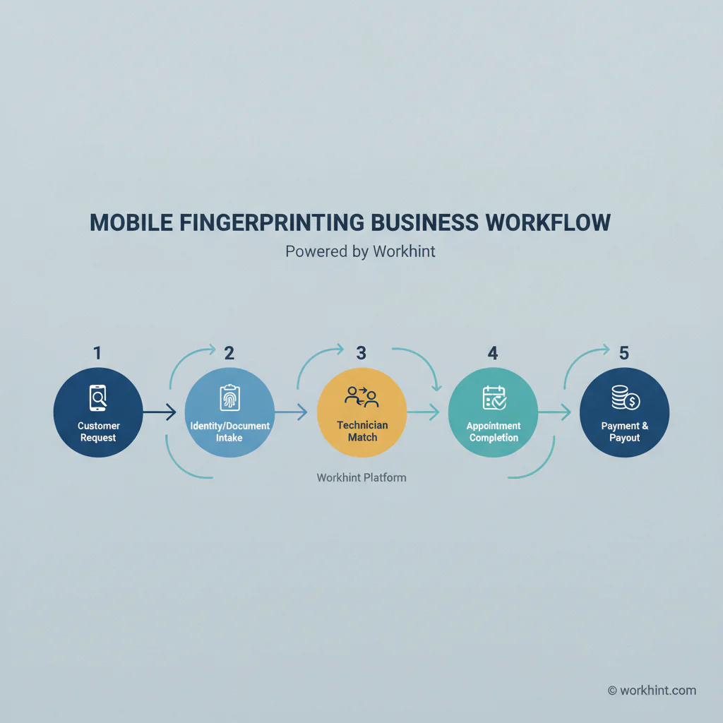 Mobile fingerprinting operating workflow