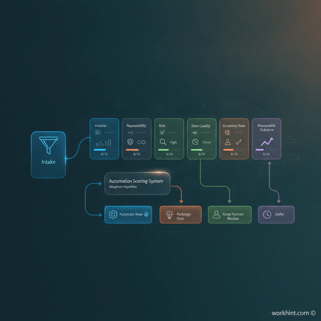 Workflow automation prioritization matrix