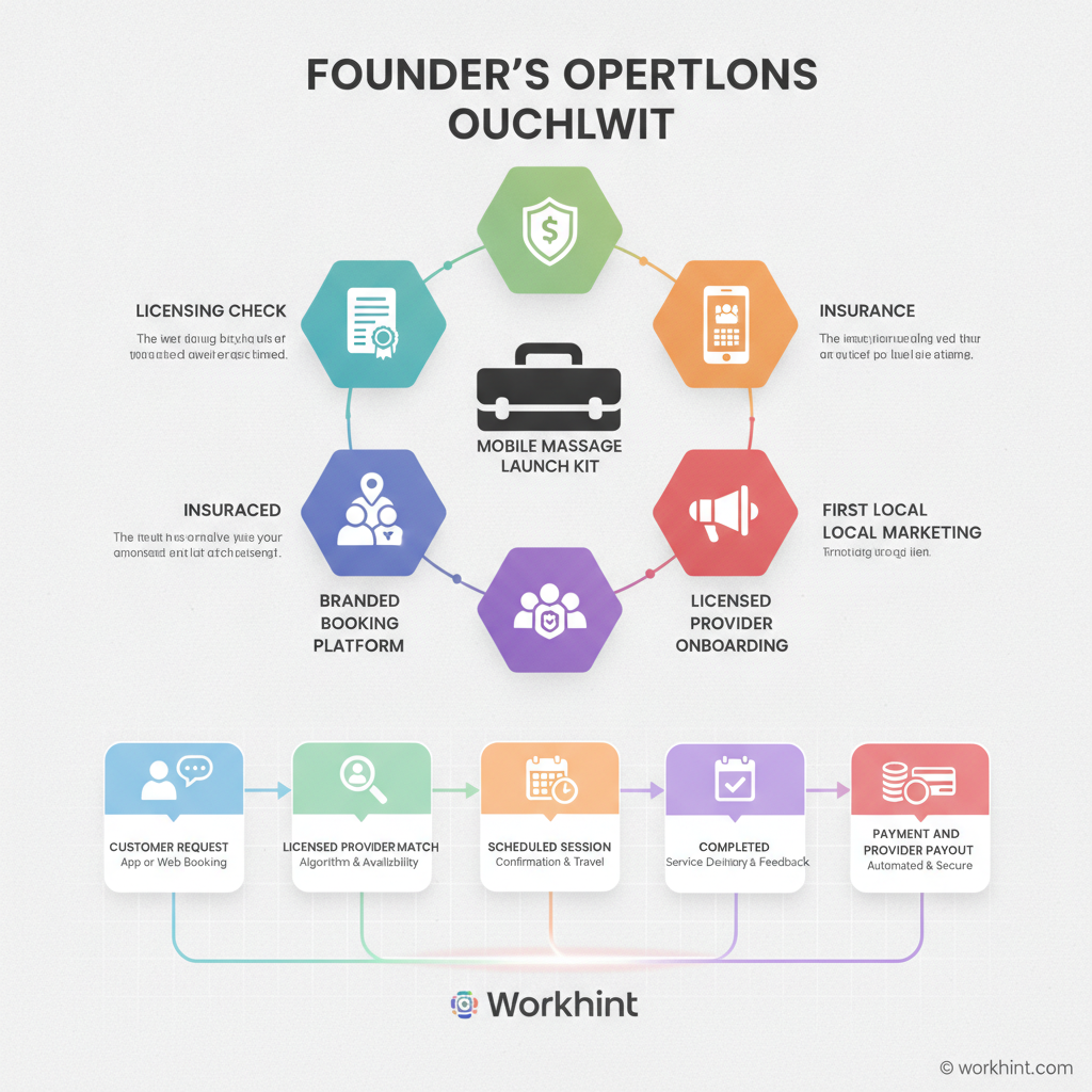 Mobile massage lean launch kit infographic