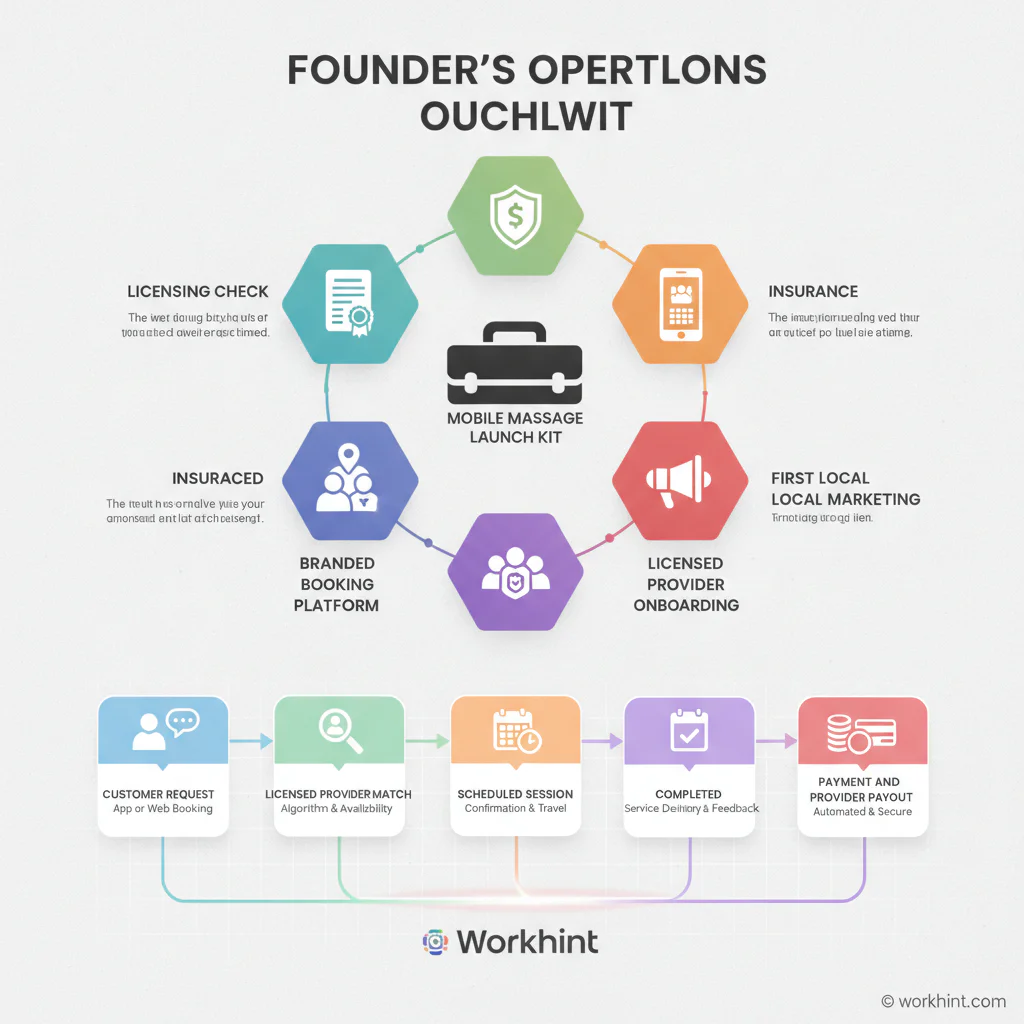 Mobile massage lean launch kit infographic