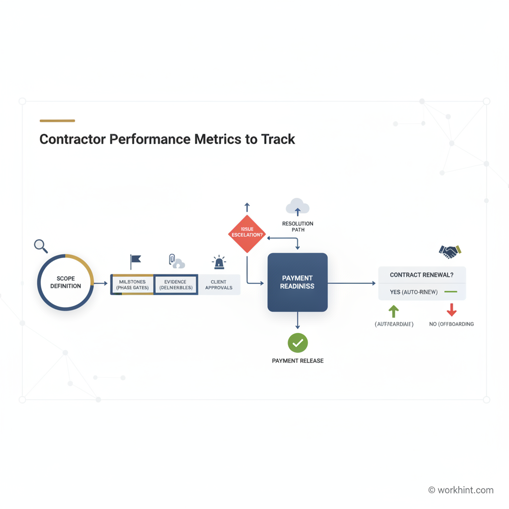 Contractor performance workflow dashboard
