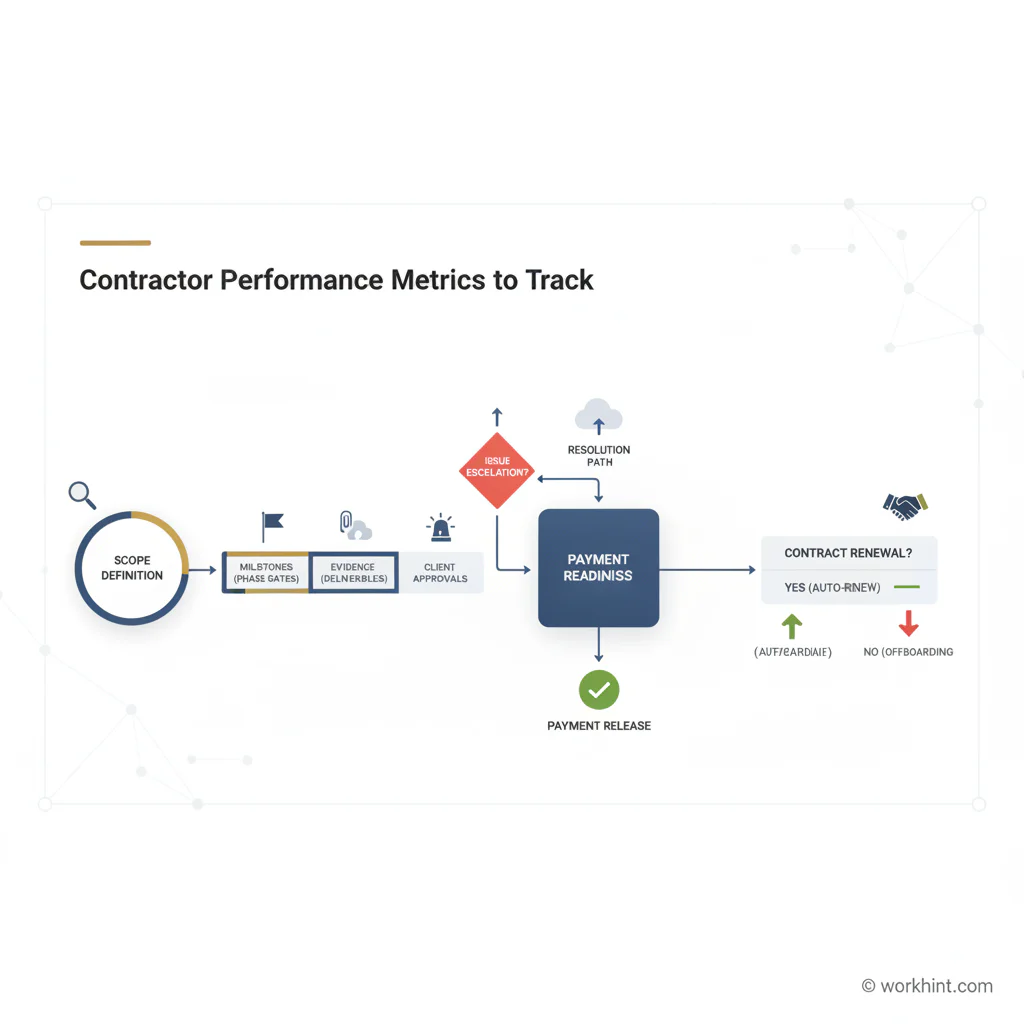 Contractor performance workflow dashboard