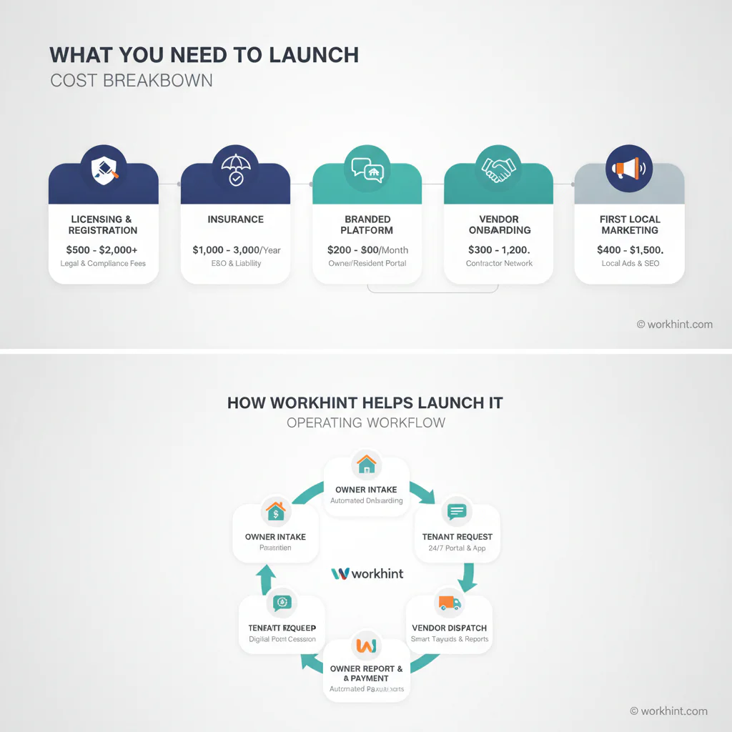 Property management launch cost breakdown