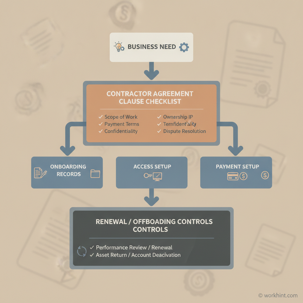 Independent contractor agreement workflow visual