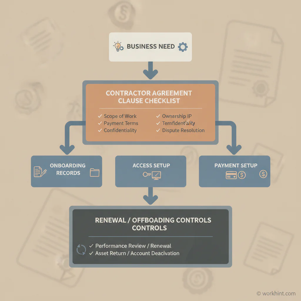 Independent contractor agreement workflow visual