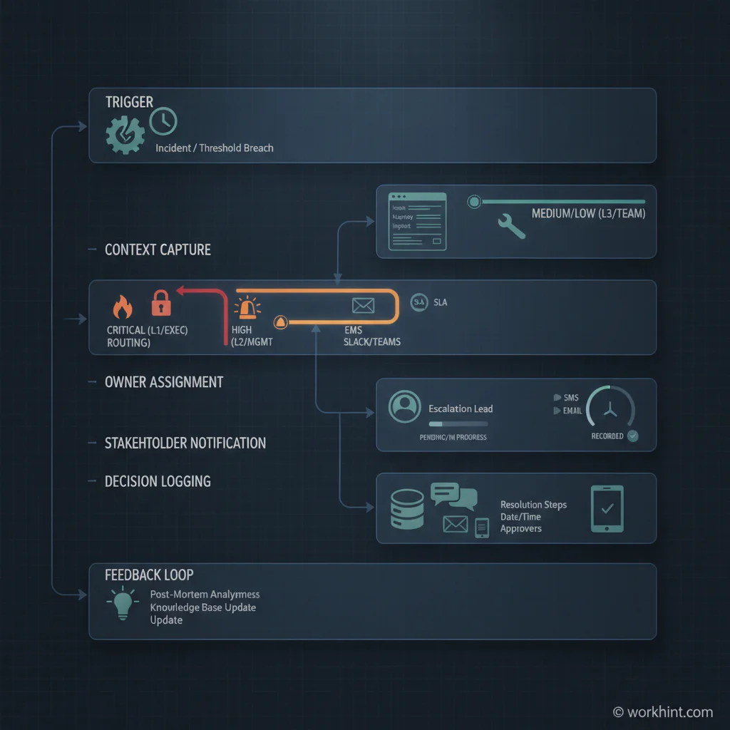 Escalation process operating model