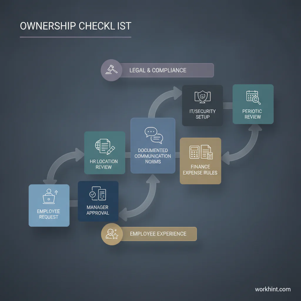 Remote work policy workflow ownership map
