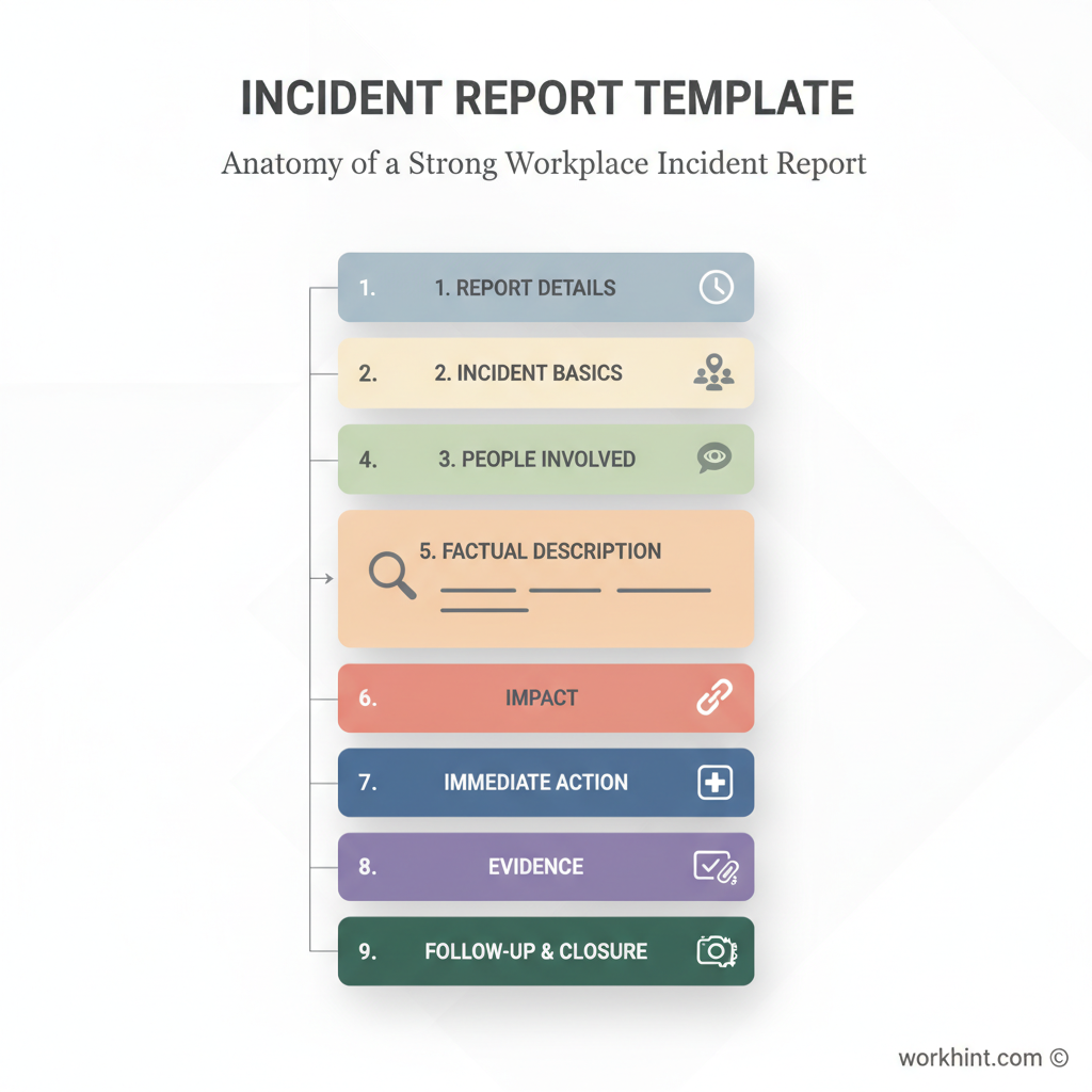 Incident report template anatomy graphic
