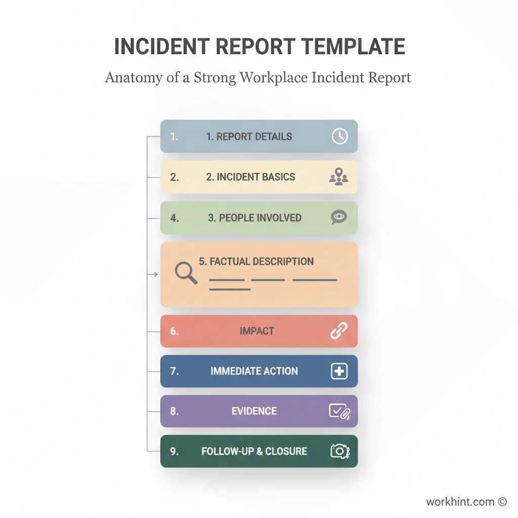 Incident report template anatomy graphic