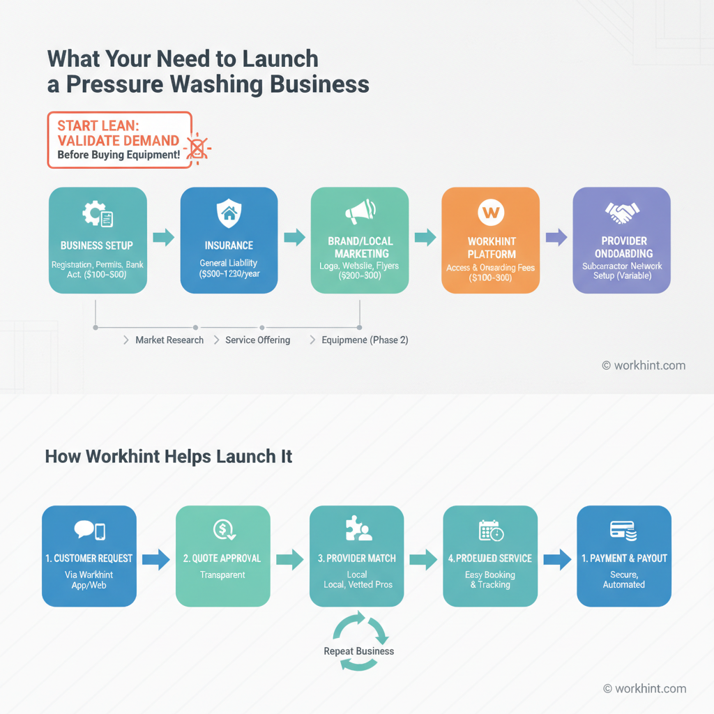 Lean pressure washing business launch model