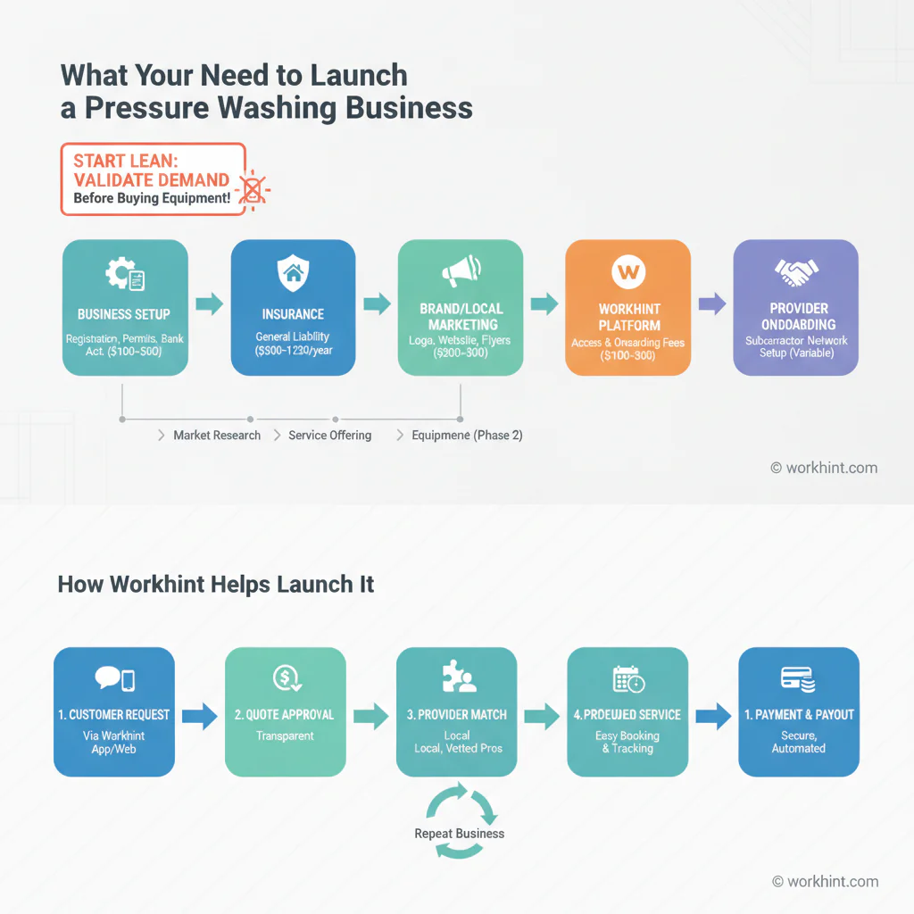 Lean pressure washing business launch model