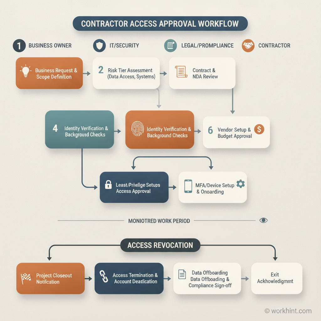Contractor access approval workflow visual