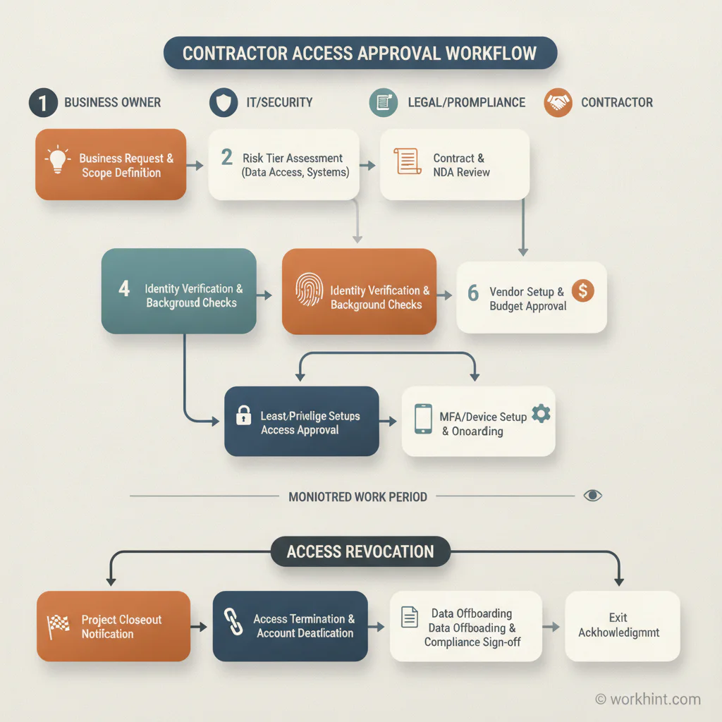 Contractor access approval workflow visual