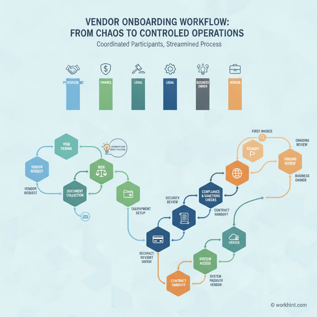 Vendor onboarding workflow visual