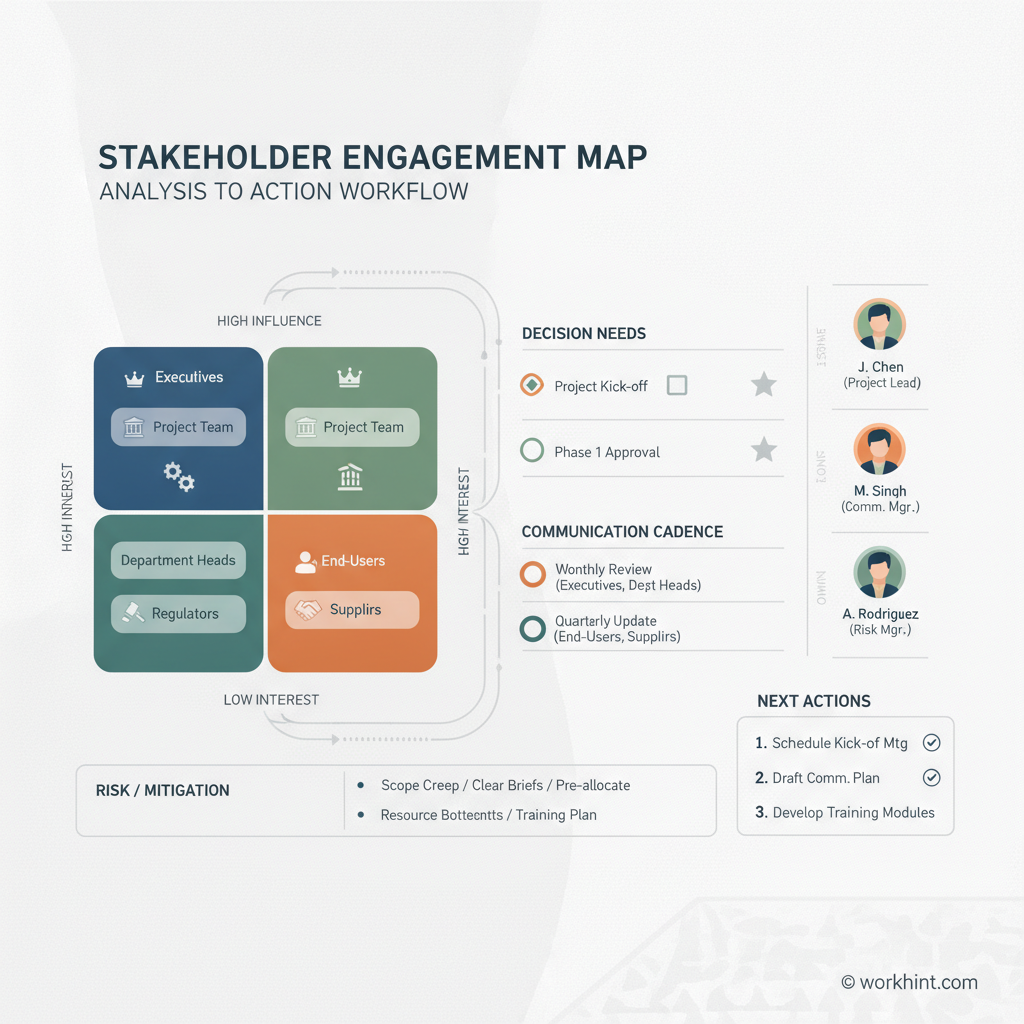 Stakeholder analysis template infographic