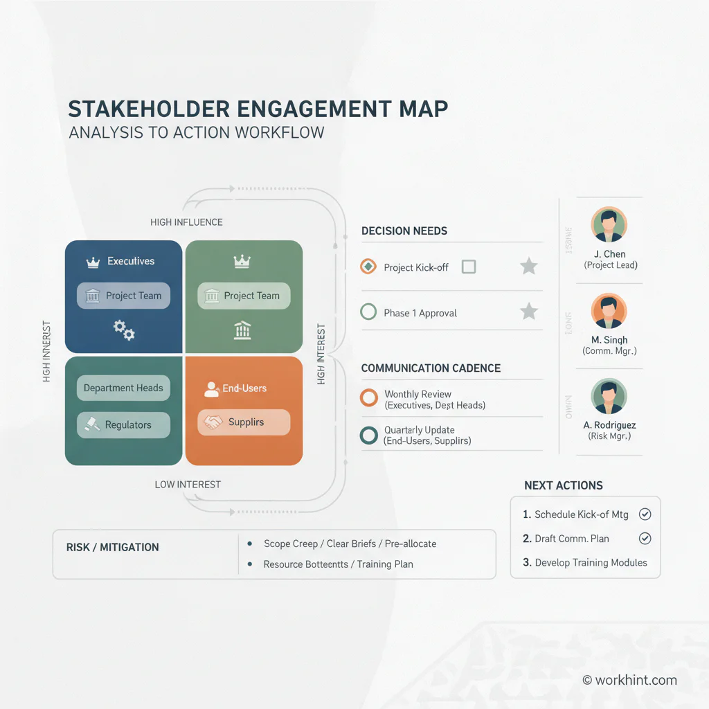 Stakeholder analysis template infographic