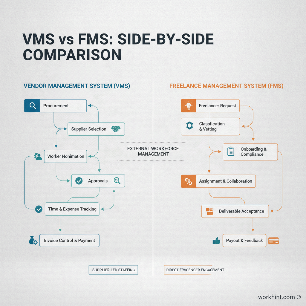 VMS vs FMS external workforce workflow comparison