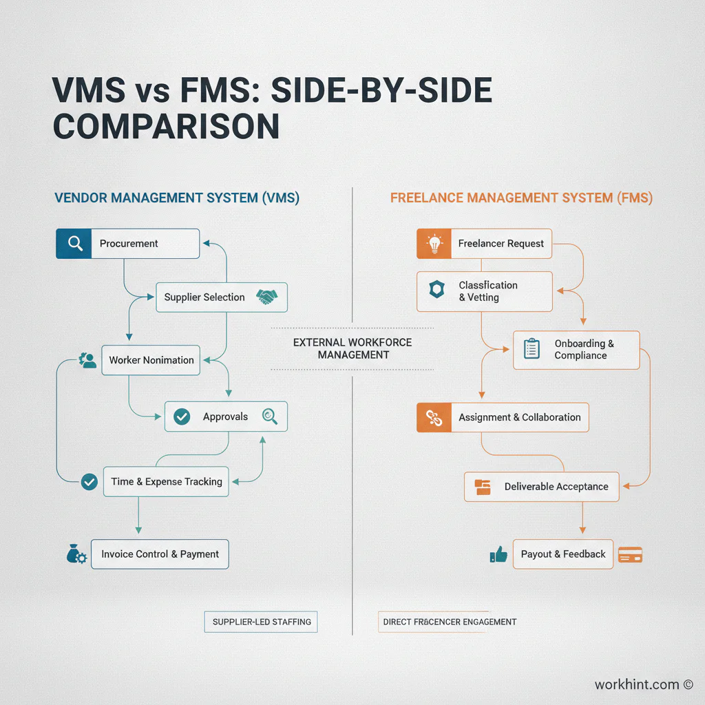VMS vs FMS external workforce workflow comparison