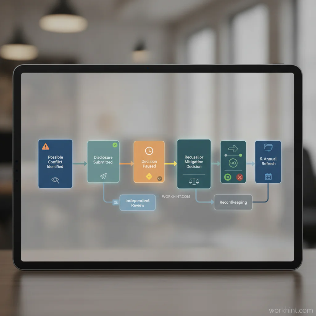 Conflict of interest disclosure and review workflow