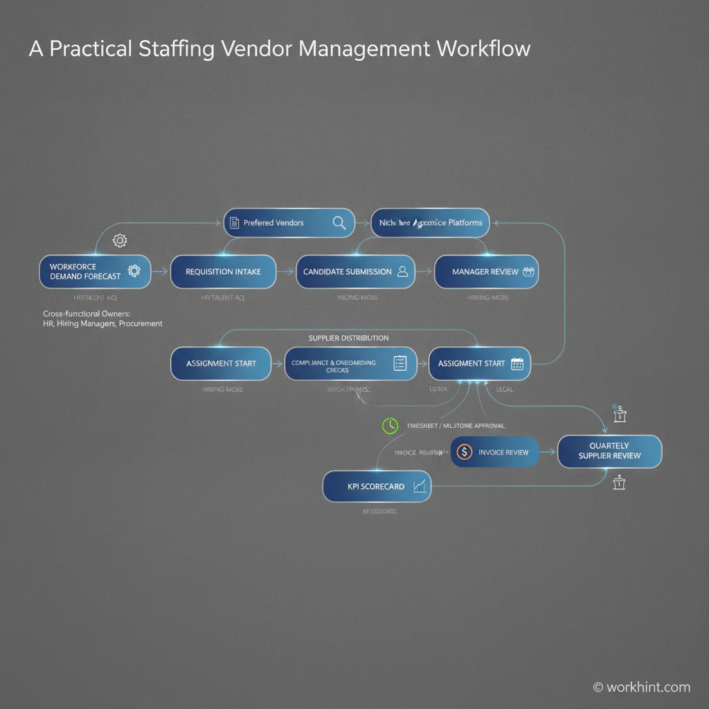 Staffing vendor management workflow map