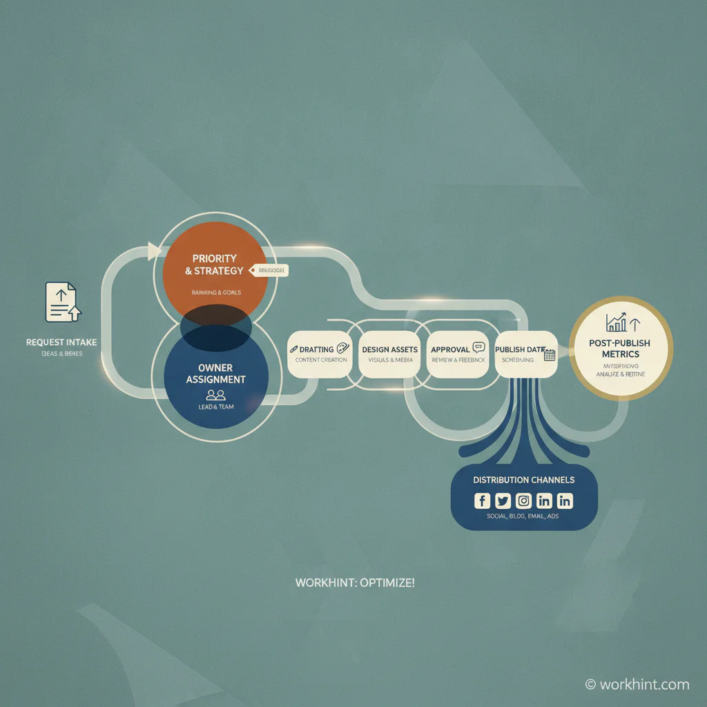 Content calendar workflow infographic