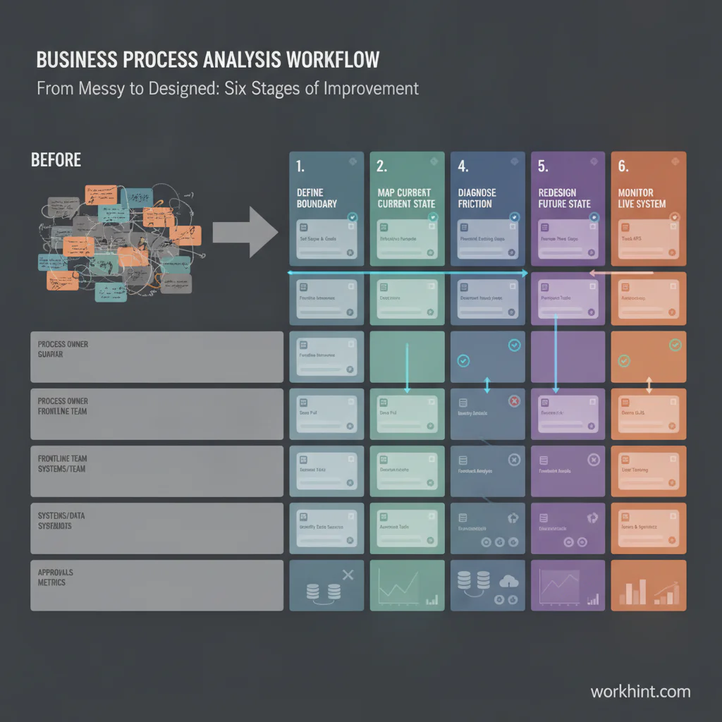 Business process analysis workflow system