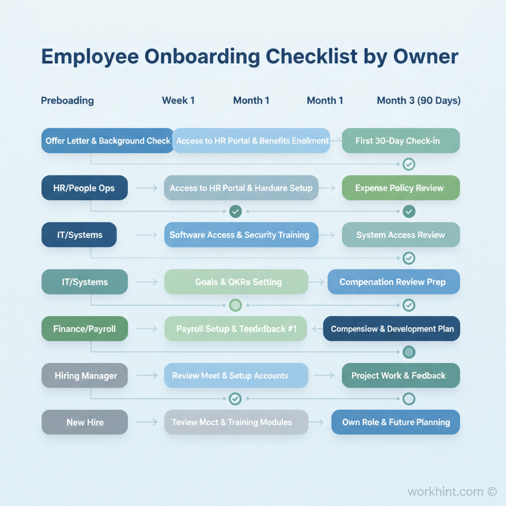 Employee onboarding checklist workflow by owner