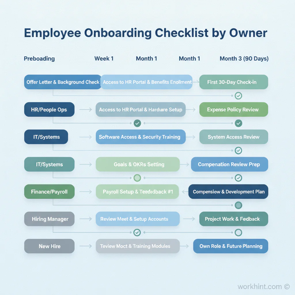 Employee onboarding checklist workflow by owner