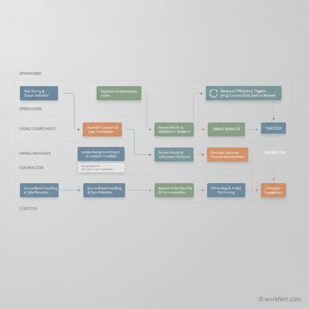 Independent contractor background check workflow from risk tiering to onboarding and access approval