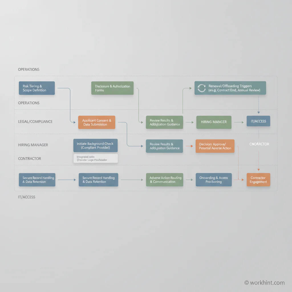 Independent contractor background check workflow from risk tiering to onboarding and access approval