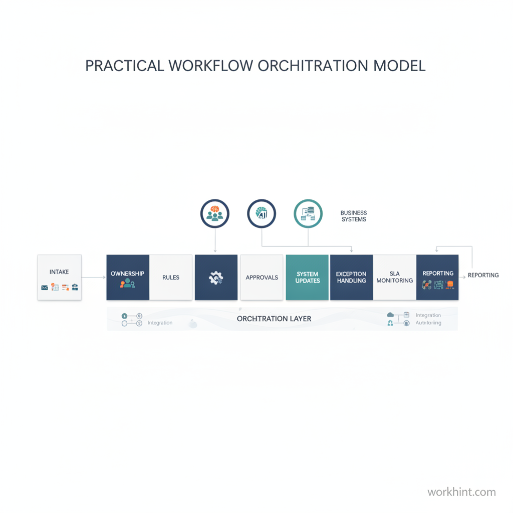 Workflow orchestration model across teams and systems