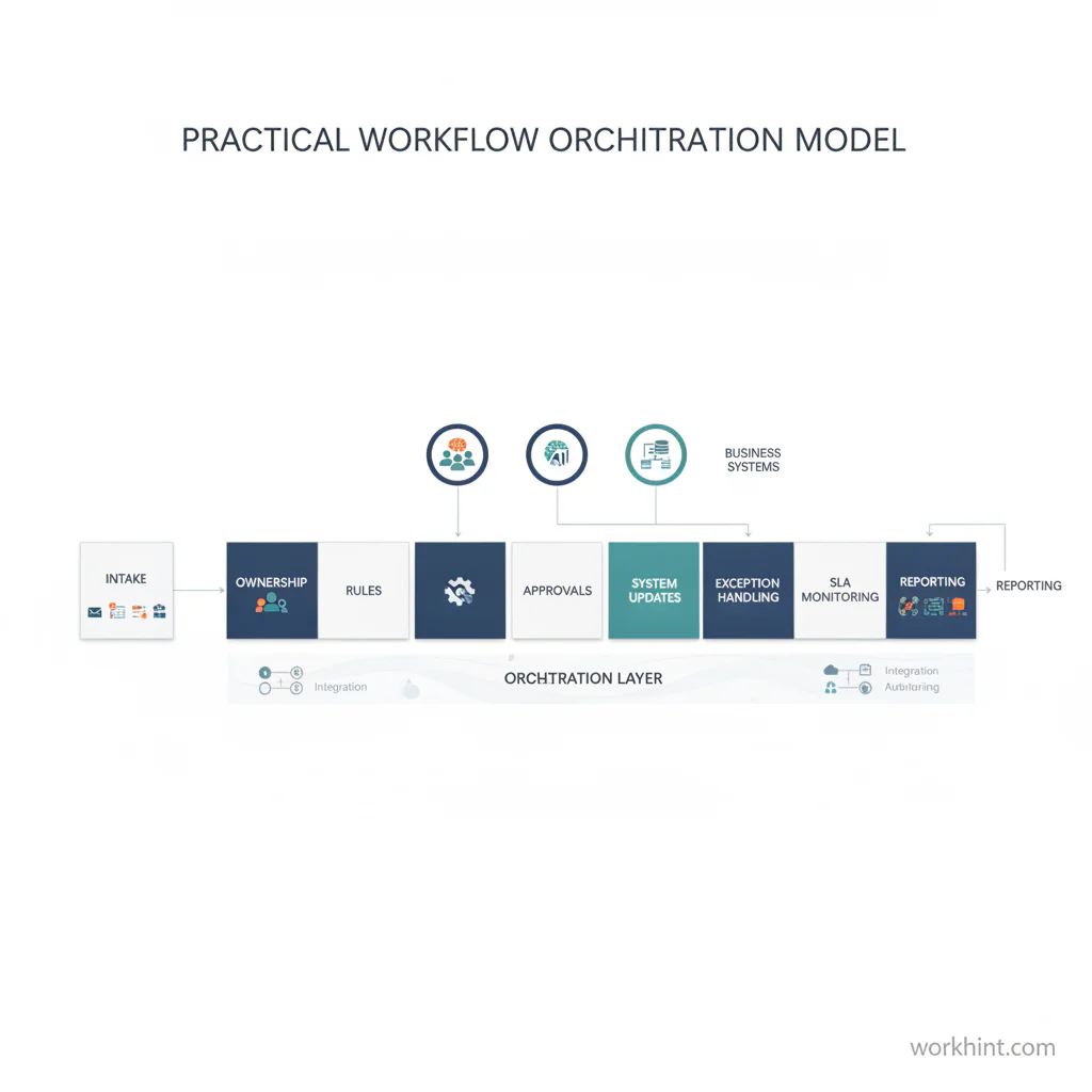Workflow orchestration model across teams and systems