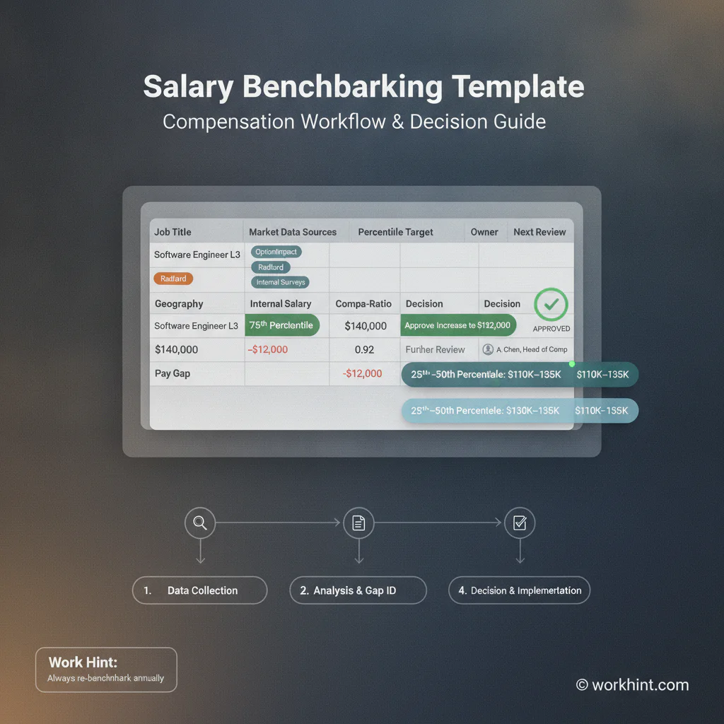 Salary benchmarking template worksheet workflow