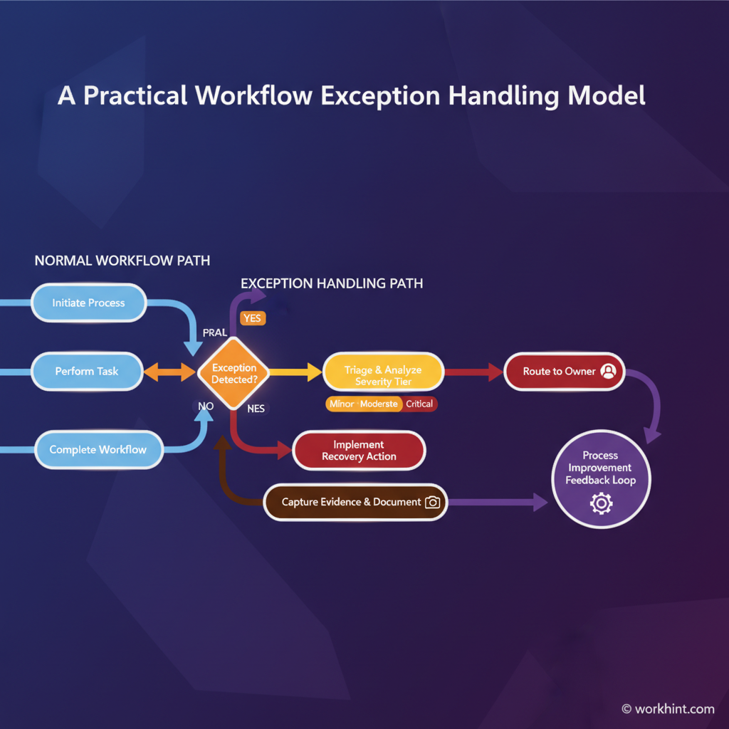 Workflow exception handling operating model