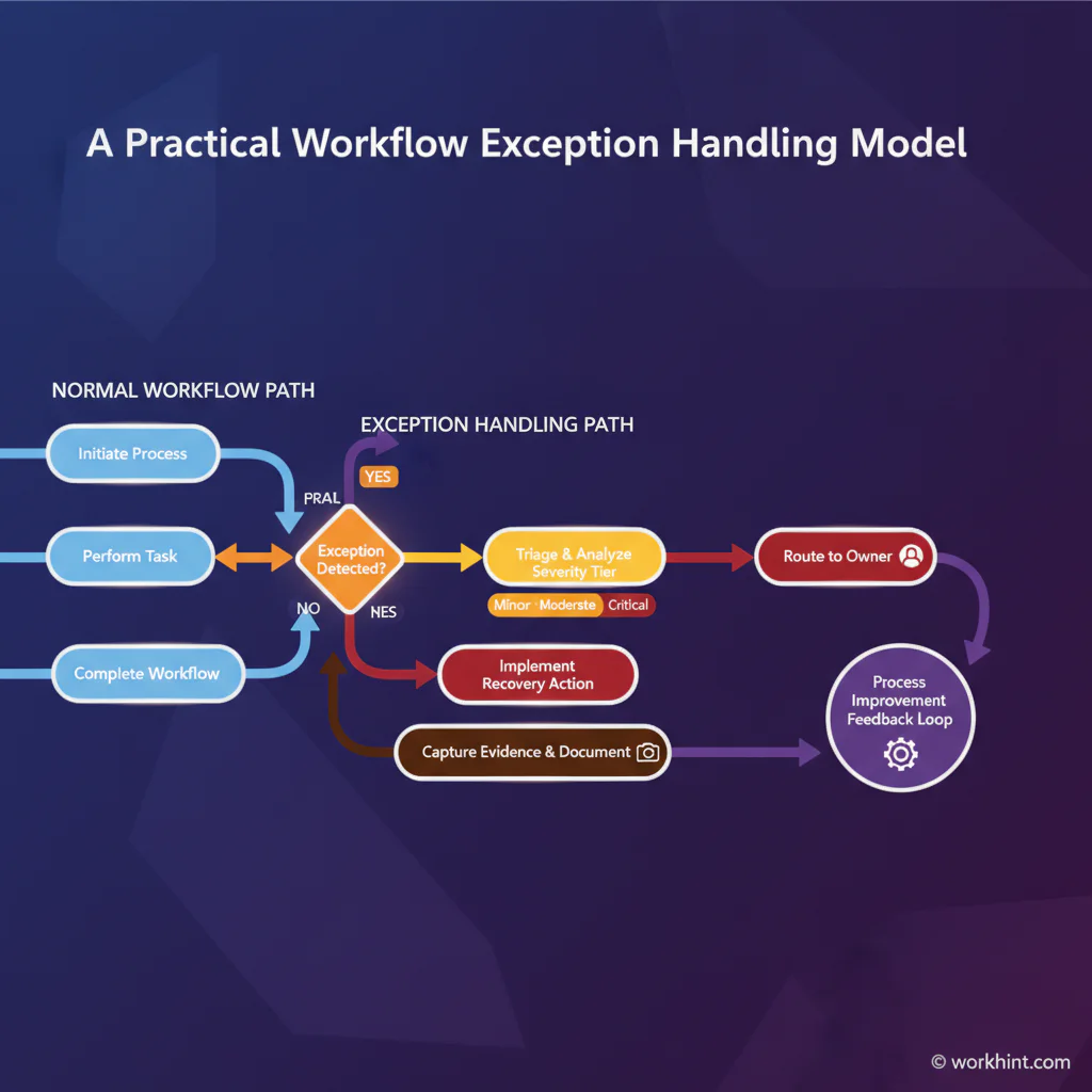 Workflow exception handling operating model