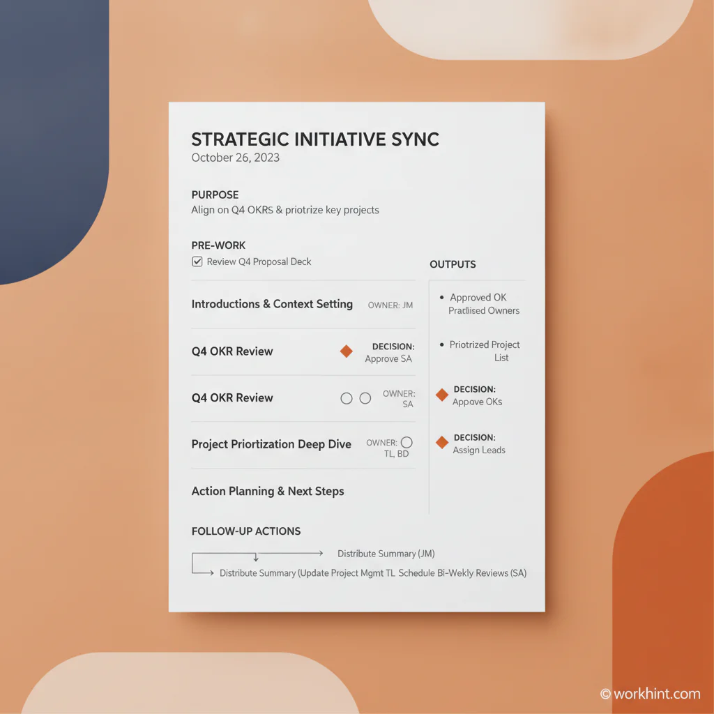 Meeting agenda template anatomy infographic