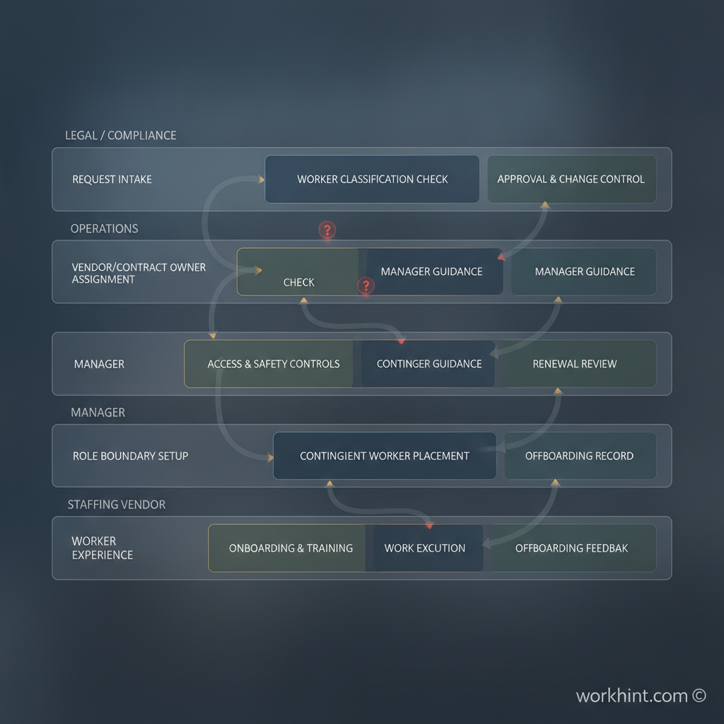 Co-employment risk control workflow visual