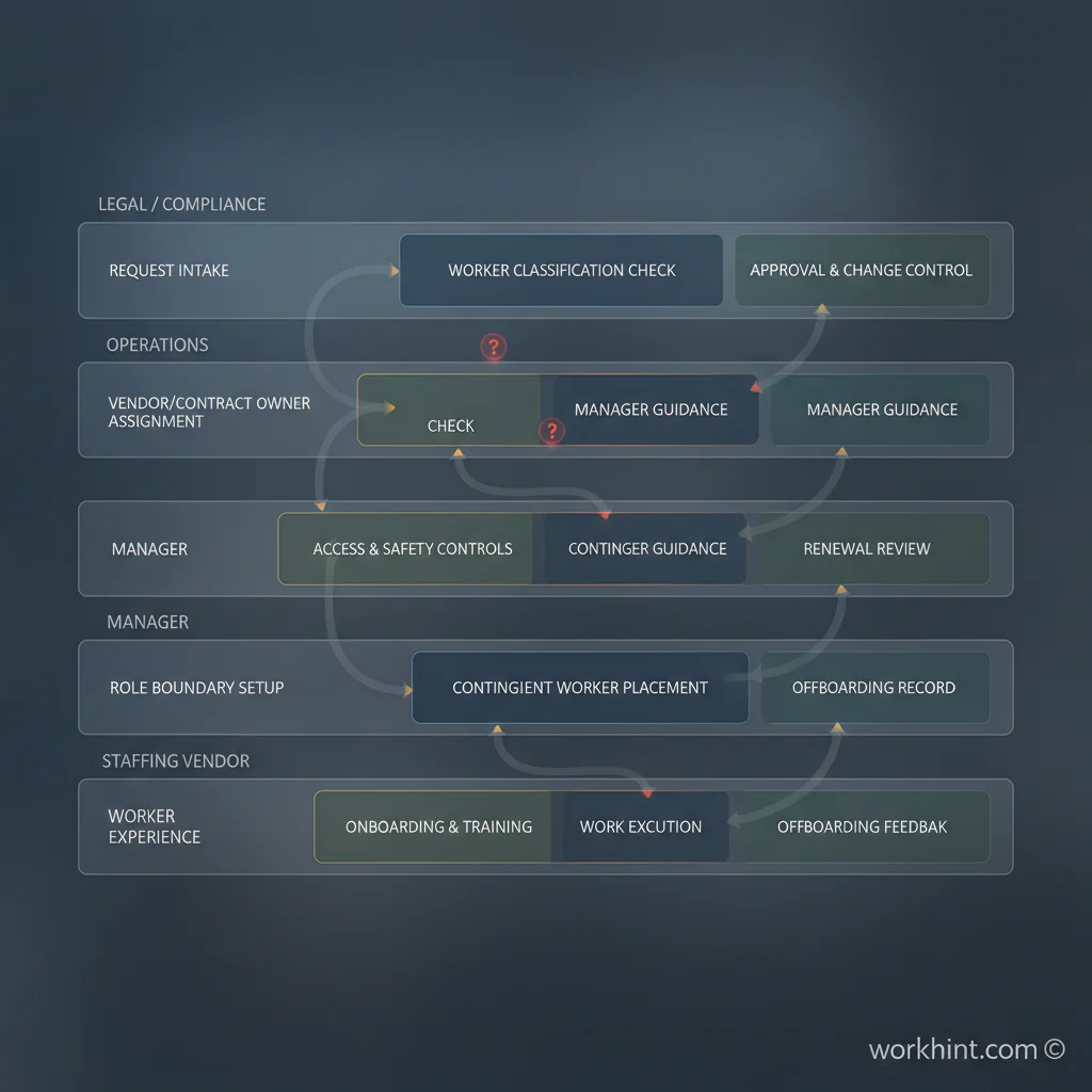 Co-employment risk control workflow visual