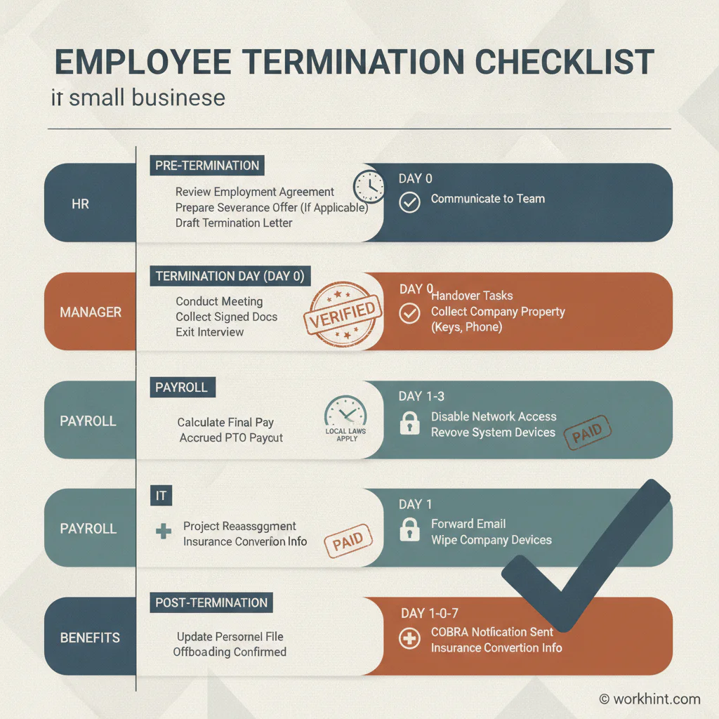 Employee termination checklist workflow by owner