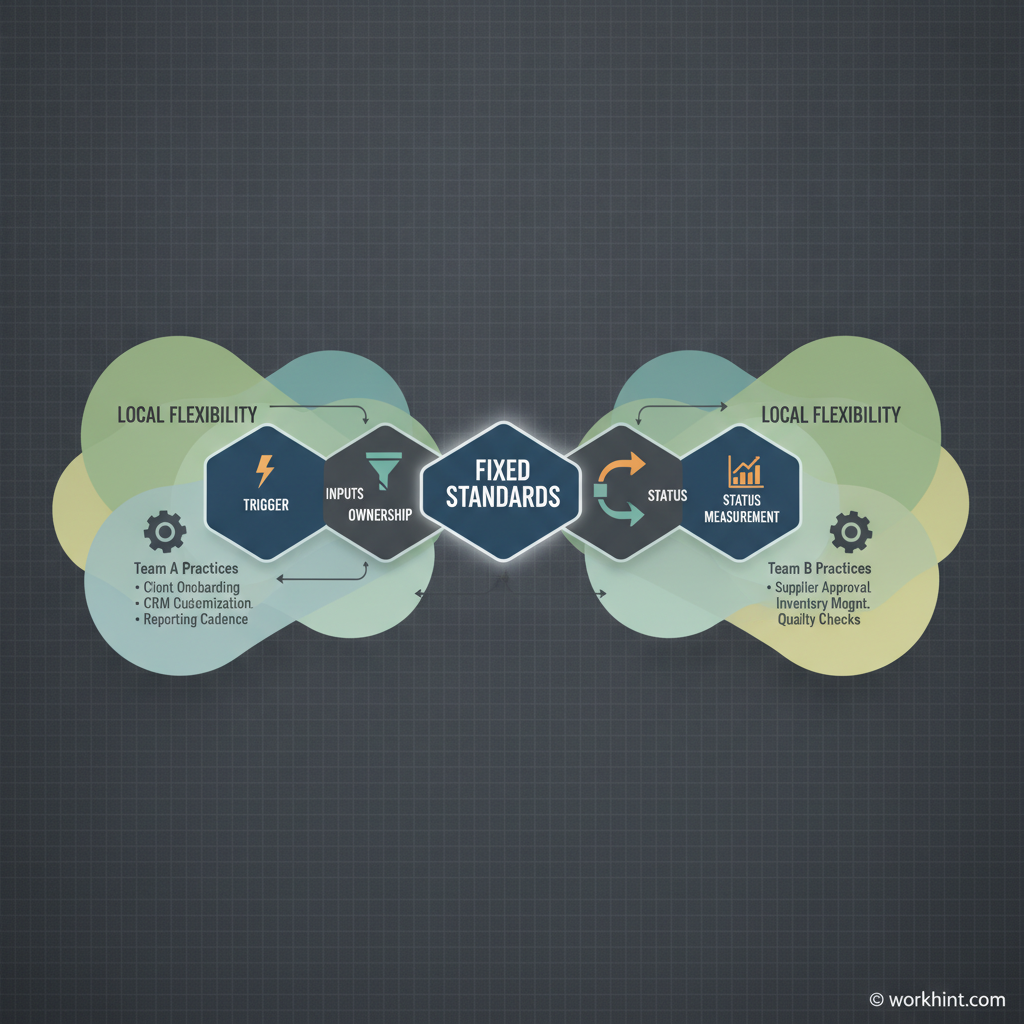 Process standardization operating model visual