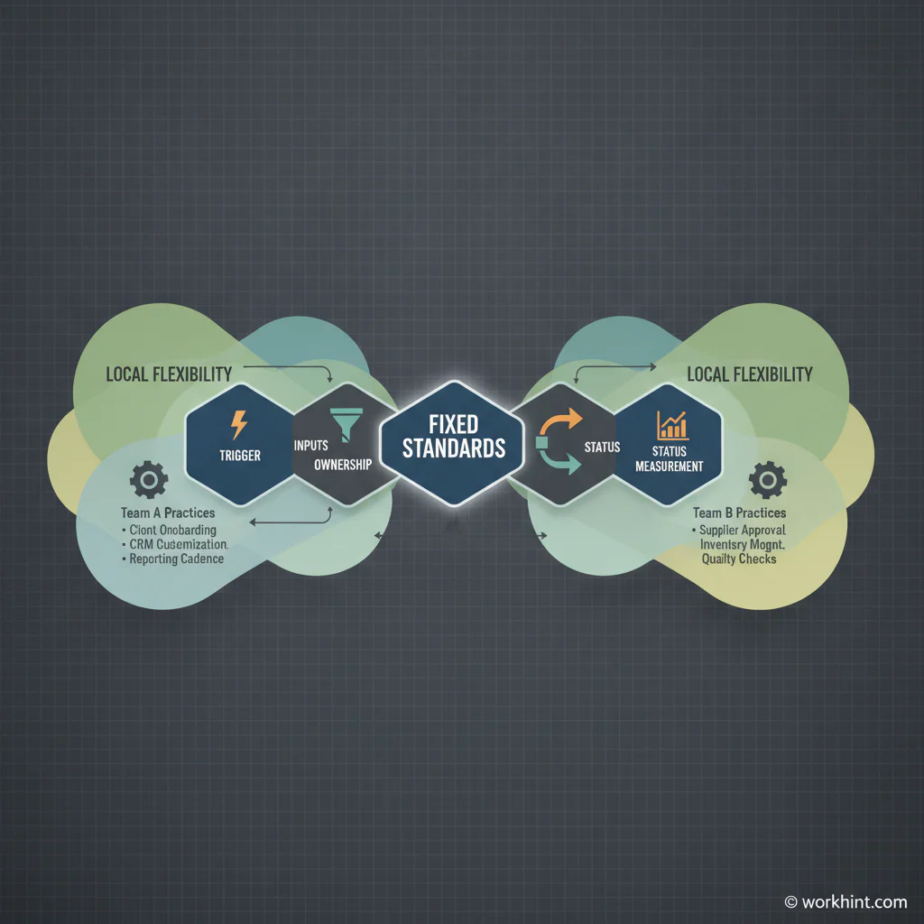 Process standardization operating model visual