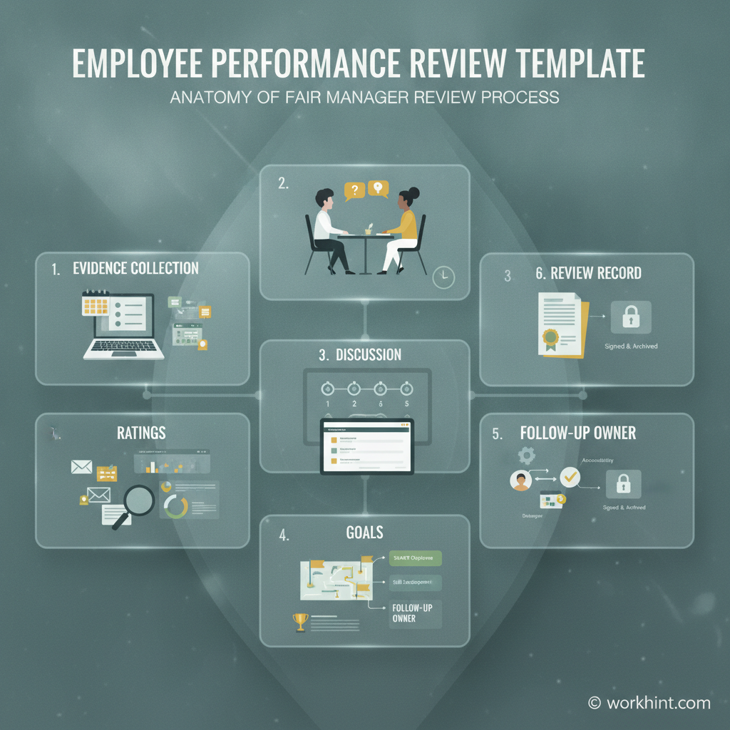 Employee performance review workflow and template anatomy