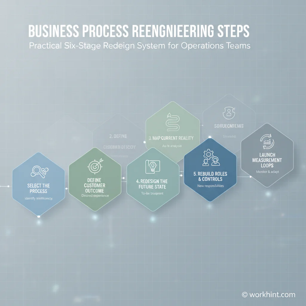 Business process reengineering steps visual